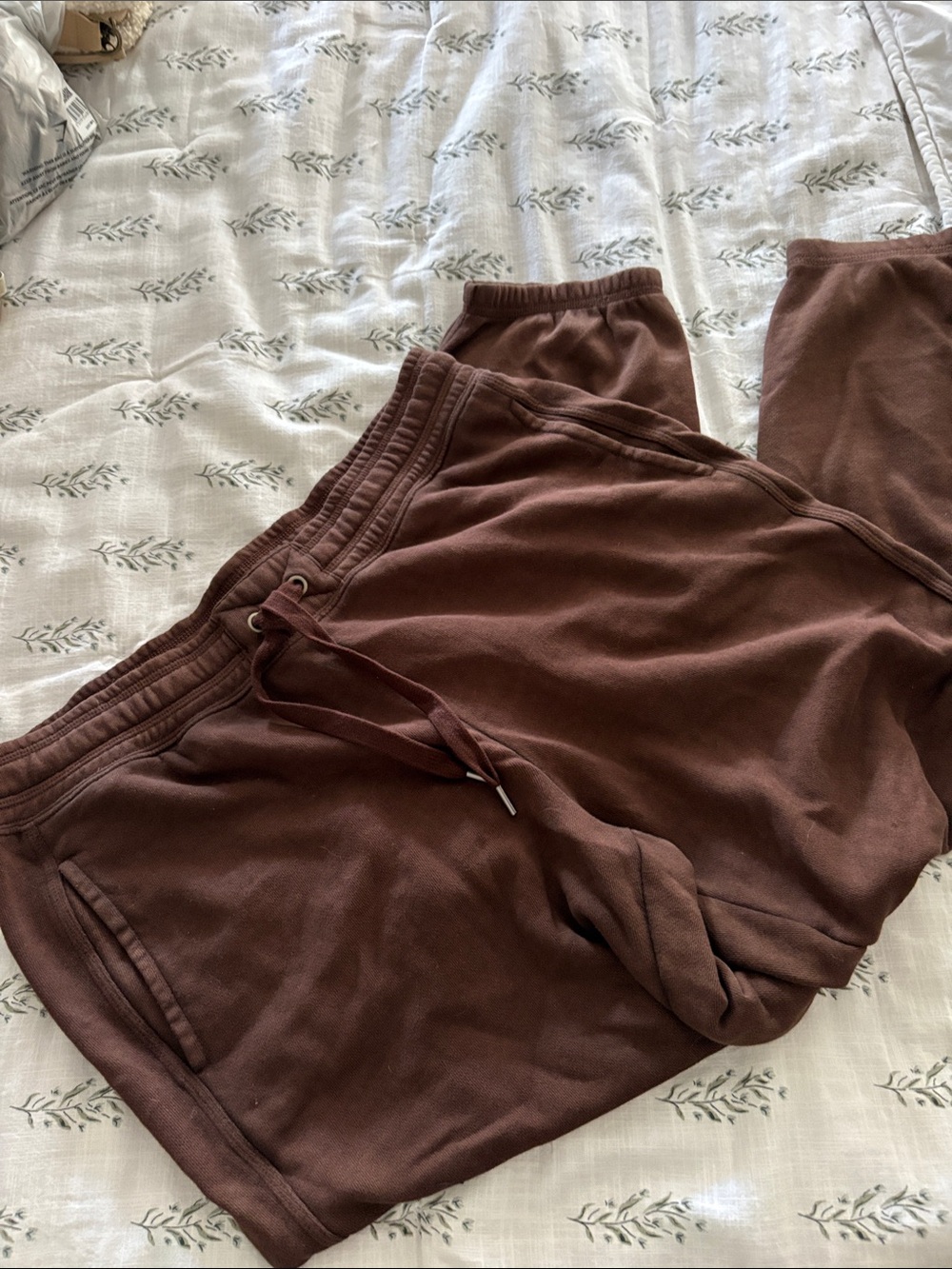 aerie Chocolate Brown Jogger Sweatpants with Ribbed Waistband